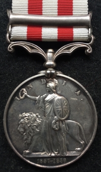 A SCARCE INDIAN MUTINY MEDAL “LUCKNOW”
To:JAs  GODFREY. 2nd Bn RIFLE BRIGADE . (Died 24th October 1856) A SUPERB & Totally Original Medal in Practically MINT STATE.