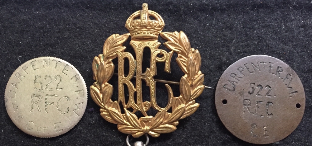 A Truly Outstanding \"CONTEMPTIBLE LITTLE FLYING CORPS\"
1914 Star & Bar Trio. 522. 2/AM - Sgt F. W. CARPENTER. R.F.C.
With exceptional personal items, photos, papers & Complete Princess Mary Christmas 1914 Brass Gift Box.