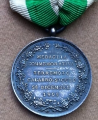 MESSINA EARTHQUAKE MEDAL (ITALY) 1908