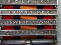 Q.S.A. (ELANDSLAAGTE)  (DEFENCE of LADYSMITH) (LAINGS NEK) BELFAST 21st B. R.F.A.