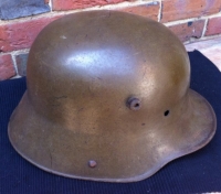 GERMAN STEEL HELMET (C,1916) No liner but totally original paint