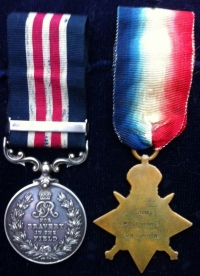 MILITARY MEDAL & BAR, 1914 STAR & CLASP.1st NORTH STAFFS REGT