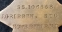 A Rare "HOWE BATTALION" 1914 Star & Bar Trio: To SS/106558. Sto. J. GRIBBEN. HOWE BTTN . R.N.D.
(Wounded in Gallipoli) twice demoted for drunkeness and neglect of duty. 