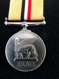 IRAQ MEDAL ( single ) 
To: 25139637. Pte. L.K.J. NOLAN RLC
( Royal Logistic Corps ) 