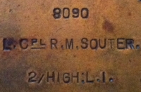 An early 1914 Star & Bar Casualty Trio ( 2/HIGHLAND LIGHT INFANTRY) 
To: 8090.Robert M.Souter. Who died of wounds 23rd September 1914.