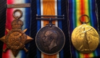 A RARE "THREE BROTHERS" SCOTS GROUPING.
MILITARY MEDAL & 1915 Trio, (2/SEAFORTHS) 1914 Star & Bar Trio. ARGYLE & SUTHERLAND H (P.O.W. Escaper, Internee) 1914 Star & Bar Trio (K.I.A. Loos) SCOTS GDS.