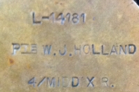 An Ultra Early & Emotive 1914 Star & Bar Single (P.O.W.) To: L/14181. Pte. W.J. HOLLAND. 4/MIDDLESEX REGT. Almost certainly captured on the 22/23rd August 1914. (First Day of the Shooting War) 