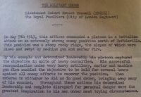 A SUPER "8th ARMY" (DESERT RATS) "BATTLE CITATION" MILITARY CROSS (1943) Group of Six.To: Lt R.E. RUSSELL.8th ROYAL FUSILIERS (City of London Regt) Lt Russell took on the Germans in Tunisia in a terrific fire fight. 