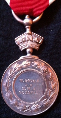 ABYSSINIA WAR MEDAL (1869) To: W. BOYCE. A.B.  H.M.S. OCTAVIA . A LOVELY EF MEDAL 