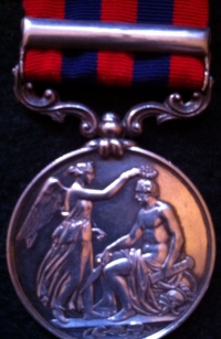 INDIAN GENERAL SERVICE MEDAL 1854 (PEGU) To: JAMES Mc LAUGHLIN. 51st KINGS OWN (2nd Yorks West Riding) LIGHT INFANTRY. A  DIFFICULT & DESIRABLE CLASP.