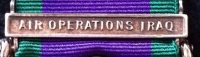 AN EXTREMELY RARE  & SELDOM SEEN "AIR OPERATIONS IRAQ" G.S.M. (TO A WOMAN). To: WSTD1 N.J.CRAVEN. R.N. In original named box with original ribbon.