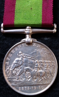 AFGHANISTAN MEDAL (No Clasp) To: 2844. Pte W.DAY. 2/14th Regt. 
With copy roll. Nice VF.