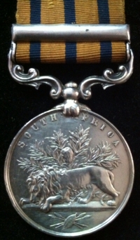 AN EXELLENT SOUTH AFRICA  "ZULU" MEDAL (1879). To: 1159. Pte. R. BIDWELL. 2nd/3rd FOOT Regt. "THE BUFFS" (Royal East Kent Regt) . EF on ORIGINAL RIBBON. 