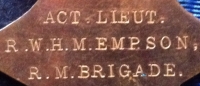 AN HISTORIC & IMPORTANT GALLIPOLI "V.C. ACTION" OFFICER CASUALTY 1914 Star & Bar Trio ( M.I.D. ) "KILLED IN ACTION" ( Gallipoli ) 1st May 1915.To: LIEUT, RICHARD W.H.M. EMPSON. R.M.L.I (Portsmouth) R.N. DIV.