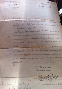 AN HISTORIC "ROYAL MARINE LIGHT INF" 1914-15 Trio, Plaque & Scroll. To: PO 13316. Pte.W.T. FARTHING. Lost off the ORKNEYS in MINING of HMS HAMPSHIRE taking LORD KITCHENER to RUSSIA.5th June 1916.