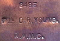 A FINE & ULTRA EARLY ENTRANT & CASUALTY 1914 Star & Bar  Trio & Plaque. To: 6483 Pte. C.R.YOUNG. 13th Field Ambulance R.A.M.C. Who died of wounds on 27th September 1914.  