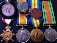 FATHER & TWO SONS. (1)Army, 1915 Trio & Plaque R.H.A.(2)Royal Navy 1915 Trio & LSGC (3)Royal Marine Art