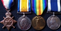 FATHER & TWO SONS. (1)Army, 1915 Trio & Plaque R.H.A.(2)Royal Navy 1915 Trio & LSGC (3)Royal Marine Art