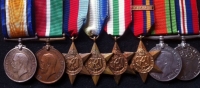 An Excellent WW1 & WW2 MERCANTILE GROUP of EIGHT.
To: 218062. LEONARD CHARLES CULLIMORE. Served in practically all theatres of war both conflicts. A VERY Unusual & Comprehensive group with original papers.