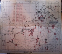 AN INCREDIBLE R.A.F. "LANCASTER-BATTLE OF BERLIN" BOMB AIMER TRIO. UNIQUE 34 SORTIE ILLUSTRATED WAR DIARY, LOG BOOK & MASS of PAPERS. U.K. PASSPORT 1939 WITH NAZI (Swastica) VISA STAMP. (Part 2) 