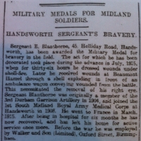 AN EXCITING 1st JULY 1916 "FIRST DAY OF THE SOMME" Military Medal & 1914-1915 Trio. To: 1921 Sgt E. H. Blanthorn.1/1st South Midland Field Ambulance, R.A.M.C. (Seriously wounded 2nd July losing his right eye due to a shell burst.) 
