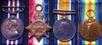 An emotive "CASUALTY" MILITARY MEDAL & 1914-15 Trio.To: Pte T. Beall. 7th Bn Royal Sussex Rgt.  Decorated for Bravery in 1917 at the 3rd Battle of The Scarpe. Killed in Action. 27th March 1918