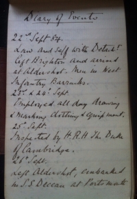 AN IMPORTANT EGYPT CAMPAIGN "ABU KLEA" 4th DRAGOONS OFFICER CASUALTY NOTE BOOK & FIELD DIARY with CIGARETTE CASE & EARLY COINS. RECOVERED FROM BODY. Capt, J.W.W. Darley. K.I.A.17th JAN 1885.