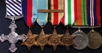 AN EXCELLENT & UNATTRIBUTED DISTINGUISHED FLYING CROSS (1944) & Aircrew Europe Group of Eight. DFC in Original Case & All Medals Mint on Original WW2 Ribbons.