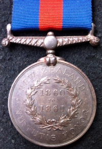 A MOST IMPORTANT "ROYAL NAVY" (First Taranaki War) NEW ZEALAND MEDAL 1860-1861. 
To: Able Seaman J. JONES  H.M.S. NIGER. John Jones took part in the landing at WAIREKA and the V.C. action at Omata stockade & Kaipopo.