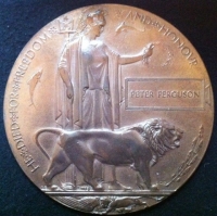 A Superb Great War “CASUALTY MILITARY MEDAL” & 2nd AWARD BAR with PAIR  & PLAQUE. To: Pte 53617 Peter Ferguson 1/ Royal Scots Fusiliers. KILLED IN ACTION.”Beugny near Bapaum”  27th Sept 1918. From Braco, Perth.