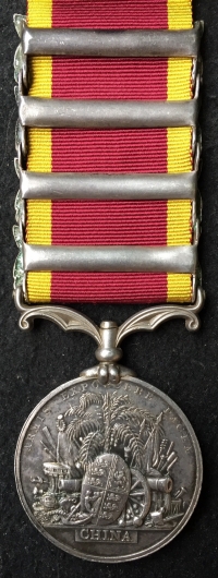 An Excessively Rare "FOUR CLASP" 2nd China War Medal. Complete with the 
