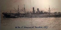 A RARE "GALLIPOLI" H.M.S. ERMINE (R.N. SUPPLY VESSEL)
1914-15 TRIO CASUALTY with PLAQUE. To: Seaman H. MAC CALLUM. From Kintra, Isle of Mull, Scotland. KILLED IN ACTION "MUDROS" 2nd AUGUST 1917.