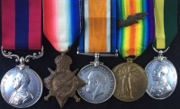 A RARE "EAST AFRICA" DISTINGUISHED CONDUCT MEDAL
& 1914-15 Trio (M.I.D. East Africa) with Territorial Force Efficiency Medal. To: 2. A.S. MRJ. E.G. GRAY. 52/LOW: C.C. SN. R.A.M.C. T.F. ( With the Ultra Low Number "2") 