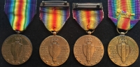 UNITED STATES OF AMERICA ALLIED VICTORY MEDAL (4) One with "MONTDIDIER-NOYON" CLASP 