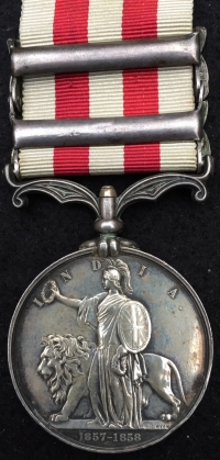 A VERY ATTRACTIVE INDIAN MUTINY. (DEFENCE of LUCKNOW) & (LUCKNOW) Pte MATTHEW CAMPBELL 78th HIGHLANDERS (From 1859, 88th Foot, Connaught Rangers) A Superb Medal.EF, Uncleaned on Original Ribbon.