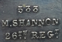 ABYSSINIA MEDAL. 533. H. SHANNON 26th Regt. EF 
The Cameronians, 1st Bn Scottish Rifles. 
WITH FULL SERVICE & DISCHARGE PAPERS.