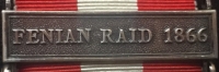 A CANADA GENERAL SERVICE MEDAL. (FENIAN RAID 1866) 
Pte R.J. BRADLEY. 8th Bn (Stadacona Rifles, No1 Coy)
(On original ribbon with copy medal roll) 