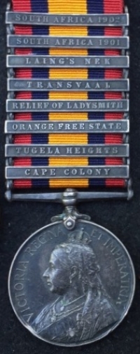 A Well Documented & EXTREMELY RARE  "EIGHT CLASP" Queens South Africa Medal & 1914-15 TRIO, Medical Group of Five. To: 38701. Sgt J.H. NOSWORTHY. R.A.M.C. (With previous service with Royal Canadian Dragoons)