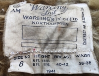 A REALLY EXCELLENT AND RARE "WAREING" (Northampton) 
"LARGE, SIZE 6" (1941) FLYING JACKET. Attributed to a Polish Fighter Pilot (Service No. G-3307) ....Currently Researching.