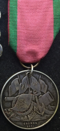 A Highly Unusual & Rare "Naval" Crimea Medal & Turkish Crimea Pair.  Clasps AZOFF & SEBASTOPOL. Unnamed as Issued. 
Only Issued to R.N. & MARINES who entered the AZOFF Sea. 