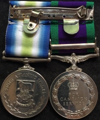 A VERY DESIRABLE & SELDOM SEEN, ROYAL MARINES (45 Commando) Pair. Northern Ireland & South Atlantic (Falklands War) Medals. To: MNE2  J.A.M. MITCHELL. PO41976C  RM  (45 COMMANDO, ROYAL MARINES)