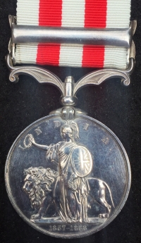 A VIRTUALLY MINT STATE INDIAN MUTINY MEDAL (LUCKNOW) 
To: Pte James Anthony. 1st Bn 20th Regt.