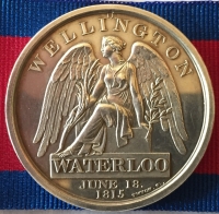 A UNIQUE & HIGHLY IMPORTANT "MASTER OF ROYAL MINT"  GIFT WATERLOO MEDAL. OFFICIALLY IMPRESSED "THE MASTER OF THE MINT TO THE RT. HON. C. BATHURST" ONE OF ONLY 30 "OFFICIAL GIFT" MEDALS 