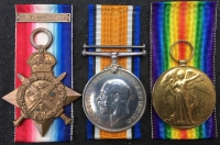 A SPECTACULAR BOER WAR & GREAT WAR V.C. ACTION  
Q.S.A.- K.S.A. 1914 Star & Bar Trio & Plaque. Casualty Group of Six 5081 Pte & 9181 Cpl H. BRIGGS, 1st ESSEX Regt & 2nd LINCs  Regt. KILLED-IN-ACTION 9th May 1915.
