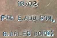 AN EMOTIVE "SOUTH WALES BORDERERS" (BATTLE OF LYS) 1914-15 Star Casualty Trio,  Plaque & Scroll. To: Cpl E.ADDISON. 6th S.W.B. Died of Wounds 12th April 1918.From Bamber Bridge, Preston, Lancashire. 
