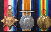 A Unique & Exceptional "Two Brother Officers" 1914-1915 trio assembly, To: Lt E.Russell. Notts & Derby Rgt. KILLED in ACTION 1st JULY 1916 & Paymaster Lt Commander G.H. Russell. R.N. 1911 Coronation, M.I.D. & Messina Earthquake medal.

