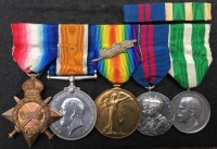 A Unique & Exceptional "Two Brother Officers" 1914-1915 trio assembly, To: Lt E.Russell. Notts & Derby Rgt. KILLED in ACTION 1st JULY 1916 & Paymaster Lt Commander G.H. Russell. R.N. 1911 Coronation, M.I.D. & Messina Earthquake medal.
