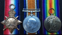 A HIGHLY DESIRABLE 1914-15 Star "First Day Battle of The Somme" CASUALTY Trio. To: 1966. Pte G.R. BATTEN  6th Bn North Staffordshire Regt. KILLED IN ACTION. 1st JULY 1916. ( FROM WOOD GREEN, LONDON) 