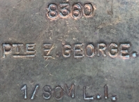 THE UNIQUE \"THREE GEORGE BROTHERS\" FAMILY GROUPING. 1914-15 Star Trio.Pte.C.P.GEORGE.K.R.R.C.(K.I.A. 2.1.16) 1914 Star & Bar Trio.Pte.E.GEORGE. 1/Som.L.I. 1914-15 Star Trio. Pte.W.J.GEORGE.1/4 Som.L.I.