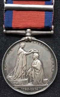 A SCARCE & ATTRACTIVE, FOUR CLASP MILITARY GENERAL SERVICE MEDAL. ST SEBASTIAN, VITTORIA, SALAMANCA, FUENTES D’ONOR.
To: F. SUMMERS, SERGt. 9th (EAST NORFOLK) Foot Regt.